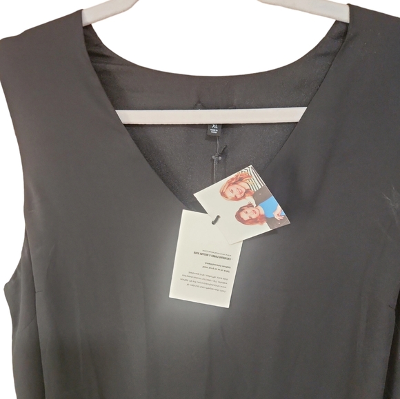 XL Who What Wear Black Sheath Dress with lace hem BNWT - Picture 4 of 8